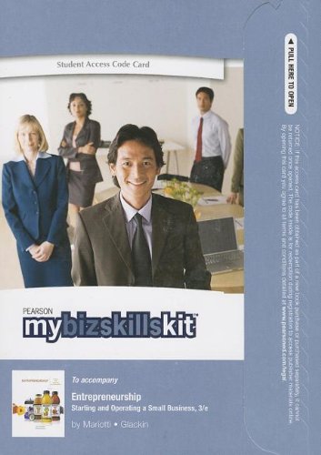 Imagen de archivo de MyBizSkillsKit -- Updated Standalone Access Code -- for Entrepreneurship: Starting and Operating a Small Business a la venta por HPB-Red