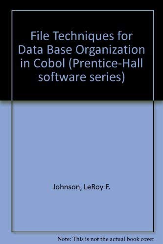 9780133147179: File Techniques for Data Base Organization in Cobol