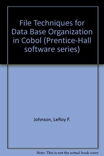 9780133147179: File Techniques for Data Base Organization in Cobol