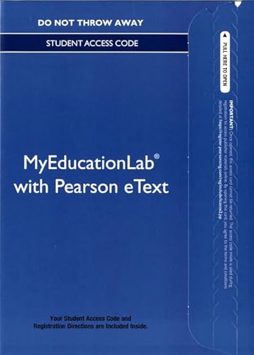 NEW MyEducationLab with Video-Enhanced Pearson eText -- Standalone Access Card -- for Effective Teaching Methods: Research-Based Practice (9780133156393) by Borich, Gary D