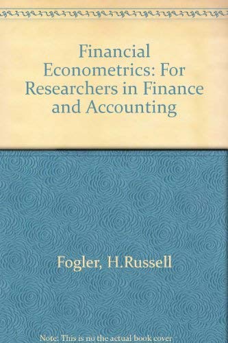 Imagen de archivo de Financial Econometrics for Researchers in Finance and Accounting a la venta por HPB-Red