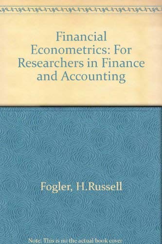 Stock image for Financial Econometrics for Researchers in Finance and Accounting for sale by HPB-Red