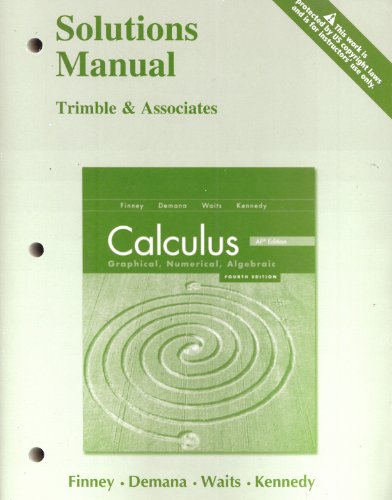 9780133179231: Calculus: Graphical, Numerical, Algebraic Solutions Manual