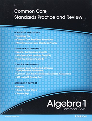 Stock image for High School Math 2012 Common-Core Algebra 1 Progress Monitoring Assessment Grade 8/9 for sale by Bulk Book Warehouse