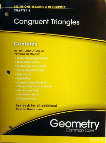 Beispielbild fr Congruent Triangles Chapter 4 (All-In-One Teaching Resources Geometry Common Core) zum Verkauf von Better World Books