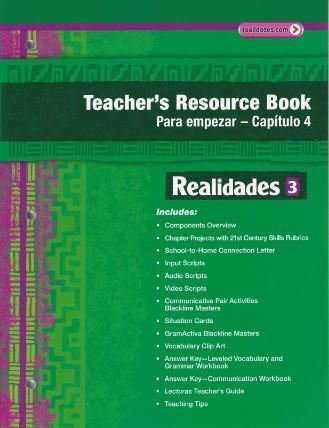 9780133203776: Realidades 3 Teacher's Resource Book Para Empezar - Capitulo 4