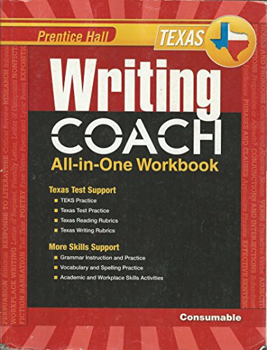 Beispielbild fr Prentice Hall Texas Writing Coach All-In-One Workbook: Grade 8 zum Verkauf von HPB-Red