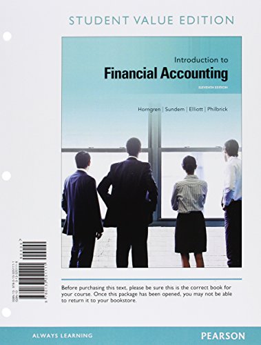Imagen de archivo de Introduction to Financial Accounting, Student Value Edition a la venta por Iridium_Books