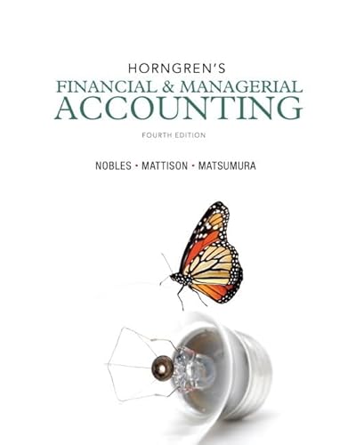 Imagen de archivo de Horngren's Financial and Managerial Accounting a la venta por Better World Books