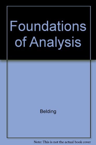 Imagen de archivo de Foundations of Analysis a la venta por Better World Books