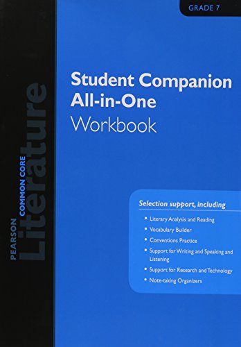 Stock image for Pearson Literature 2015 Common Core Student Companion All-In-One Workbook Grade 07 for sale by SecondSale