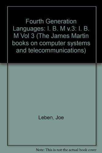Fourth Generation Languages: 4Gls from IBM (9780133297645) by Martin, James; Arebn Group Inc.