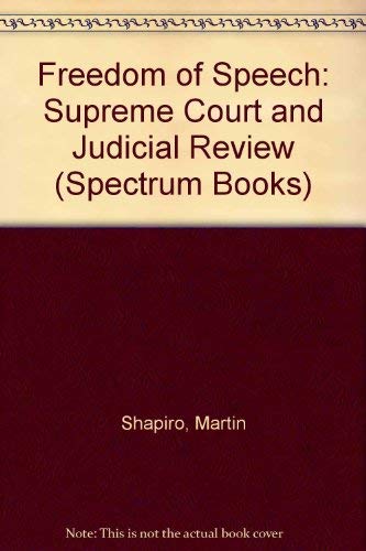 Beispielbild fr Freedom of Speech; the Supreme Court and Judicial Review zum Verkauf von Kennys Bookshop and Art Galleries Ltd.