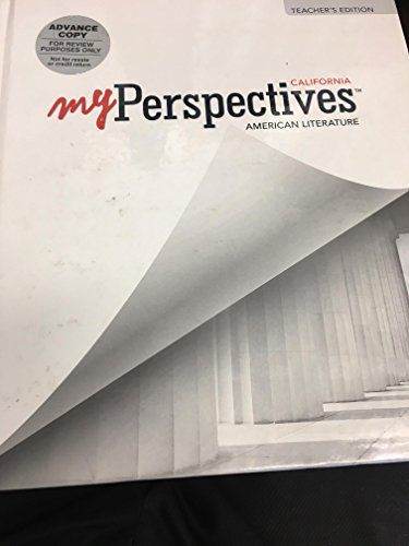 Imagen de archivo de MY PERSPECTIVES, AMERICAN LITERATURE, Teachers Edition a la venta por Nationwide_Text