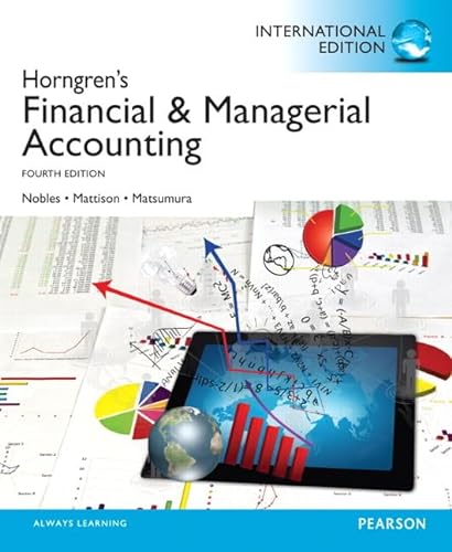 9780133349153: Horngren's Financial & Managerial Accounting:International Edition