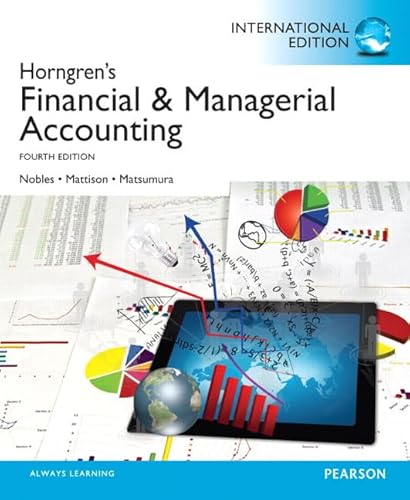 9780133251241 Horngren S Financial Amp Managerial