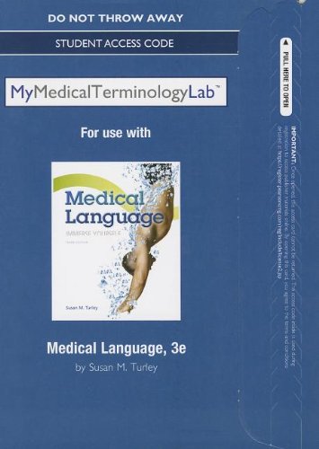 Beispielbild fr NEW MyMedicalTerminologyLab without Pearson eText -- Access Card -- for Medical Language zum Verkauf von POQUETTE'S BOOKS