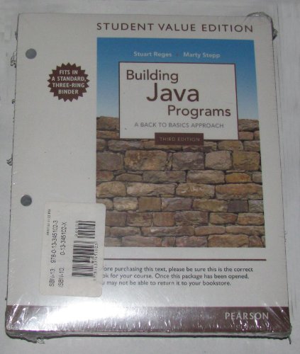 9780133375275: Building Java Programs: A Back to Basics Approach, Student Value Edition