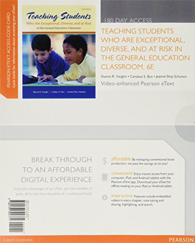 Stock image for Teaching Students Who are Exceptional, Diverse, and At Risk in the General Education Classroom, Video-Enhanced Pearson eText -- Access Card (6th Edition) for sale by SecondSale