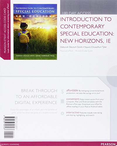 Imagen de archivo de Introduction to Contemporary Special Education: New Horizons, Video-Enhanced Pearson eText -- Access Card a la venta por SecondSale