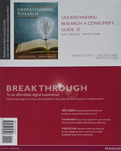 Stock image for Understanding Research: A Consumer's Guide -- Enhanced Pearson eText for sale by Textbooks_Source