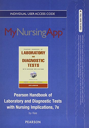 Mynursingapp--Access Card for Pearson's Handbook of Laboratory and Diagnostic Tests (9780133417630) by Kee, Joyce L