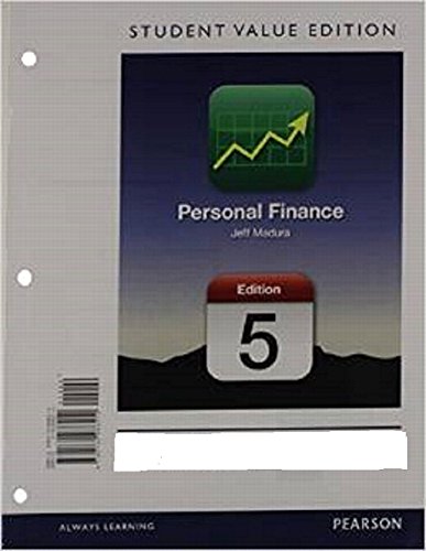 Imagen de archivo de Personal Finance, Student Value Edition Plus NEW MyFinanceLab with Pearson eText --- Access Card Package (5th Edition) (The Pearson Series in Finance) a la venta por SecondSale