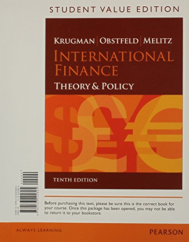 Imagen de archivo de International Finance: Theory and Policy, Student Value Edition (10th Edition) a la venta por SecondSale