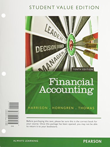 Imagen de archivo de Financial Accounting, Student Value Edition (10th Edition) a la venta por HPB-Red