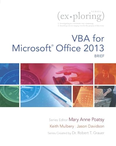 Beispielbild fr Exploring VBA for Microsoft Office 2013, Brief zum Verkauf von Better World Books