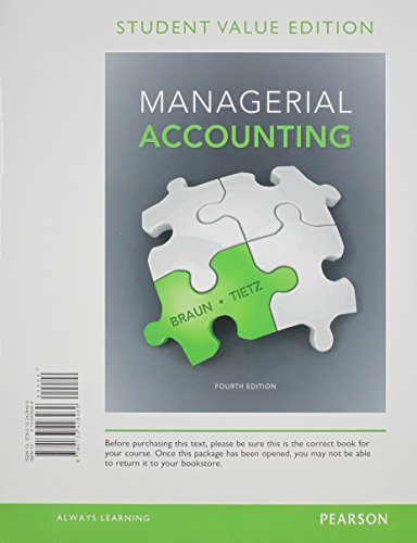 Stock image for Managerial Accounting, Student Value Edition (4th Edition) for sale by HPB-Red