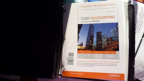 9780133428858: Cost Accounting: A Managerial Emphasis - Student Value Edition