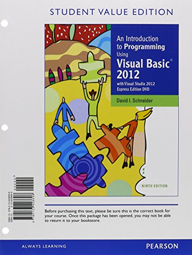 9780133450651: MyProgrammingLab with Pearson eText -- Access Card -- for Introduction to Programming Using VisualBasic 2012