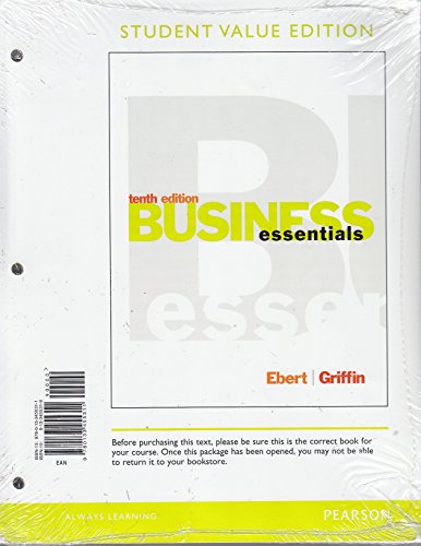 Stock image for Business Essentials, Student Value Edition (10th Edition) for sale by Books of the Smoky Mountains