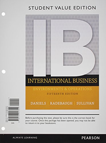 Beispielbild fr International Business, Student Value Edition (15th Edition) zum Verkauf von Irish Booksellers