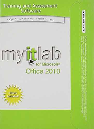 9780133461039: myitlab with Pearson eText -- Access Code -- for Office 2010