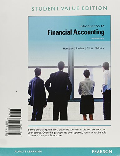 Imagen de archivo de Introduction to Financial Accounting, Student Value Edition Plus NEW MyLab Accounting with Pearson eText -- Access Card Package (11th Edition) a la venta por Iridium_Books