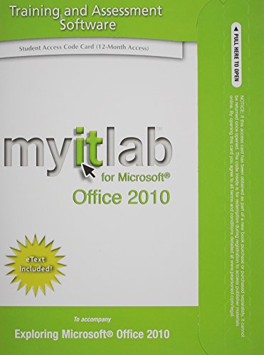 Stock image for MYITLAB Access Code with Pearson etext for Exploring Office 2010 for sale by BookHolders