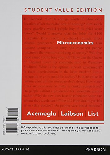 Imagen de archivo de Microeconomics, Student Value Edition (Pearson Series in Finance) a la venta por BooksRun