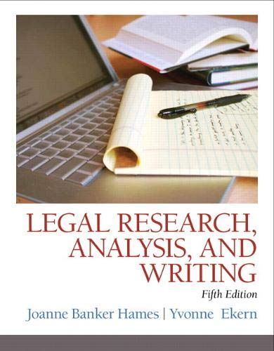 9780133495034: Legal Research, Analysis, and Writing