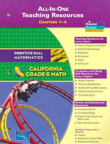 Beispielbild fr Grade 6 Math: California All-in-One Teaching Resources, Chapters 1-4 zum Verkauf von ThriftBooks-Atlanta