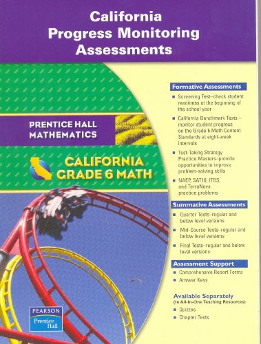 9780133500875: California Progress Monitoring Assessments: Grade