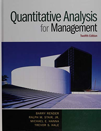 Stock image for Quantitative Analysis for Management (12th Edition) for sale by HPB-Red
