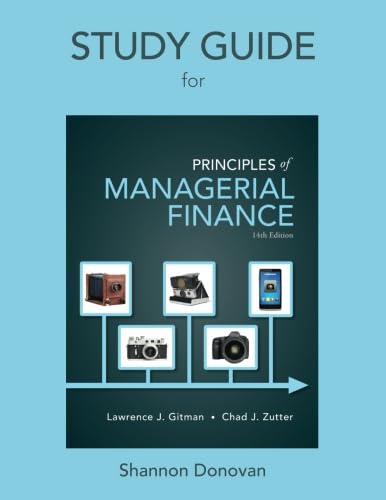 Imagen de archivo de Study Guide to accompany Prinicples of Managerial Finance a la venta por Revaluation Books