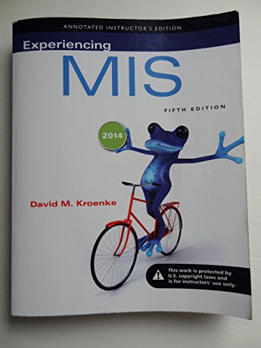 Beispielbild fr Experiencing MIS (5th Edition) zum Verkauf von BooksRun
