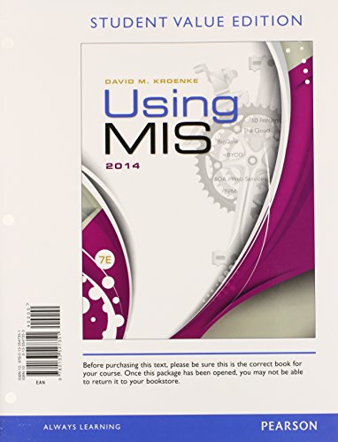Imagen de archivo de Using MIS, Student Value Edition (7th Edition) a la venta por HPB-Red