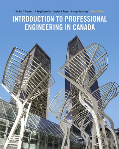 Stock image for Introduction to Professional Engineering in Canada, Fourth Canadian Edition for sale by Better World Books