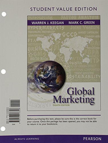Imagen de archivo de Global Marketing, Student Value Edition (8th Edition) a la venta por Irish Booksellers