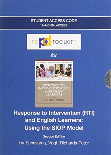 Stock image for PDToolKit -- Access Card -- for Response to Intervention (RTI) and English Learners: Using the SIOP Model (SIOP Series) for sale by Iridium_Books