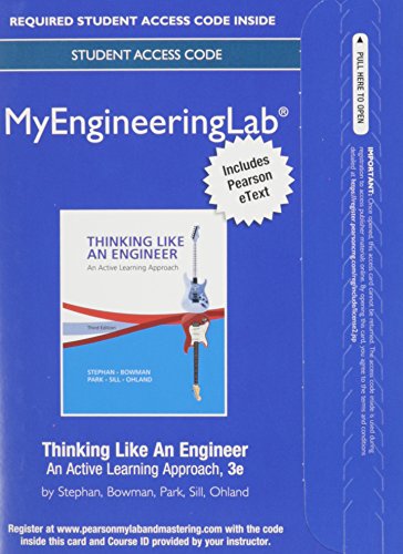 Imagen de archivo de Mylab Engineering with Pearson Etext -- Access Card -- for Thinking like an Engineer : an Active Learning Approach a la venta por Mahler Books